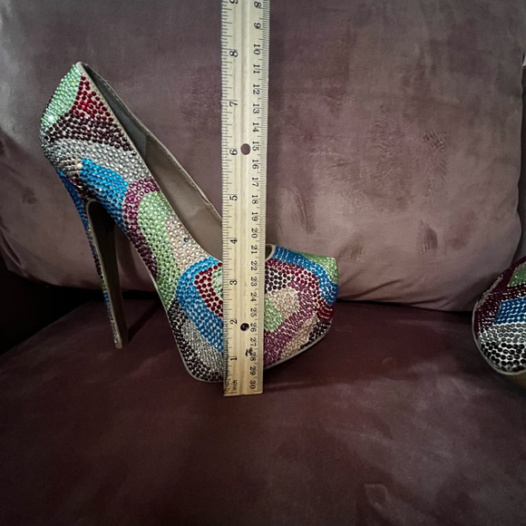 Steve Madden Dyvinal Camouflage Rhinestone Heels Sz 7 - Picture 10 of 12